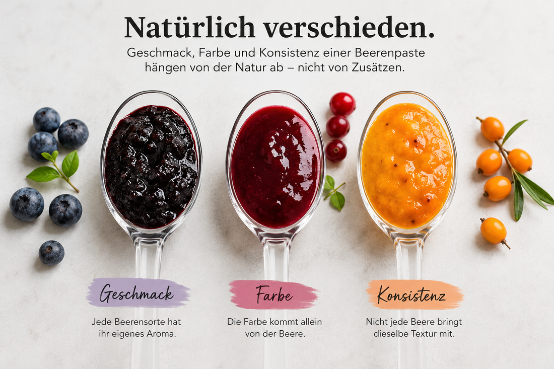 📖 Produktwissen: Was bestimmt Geschmack, Farbe und Konsistenz einer Beerenpaste?
