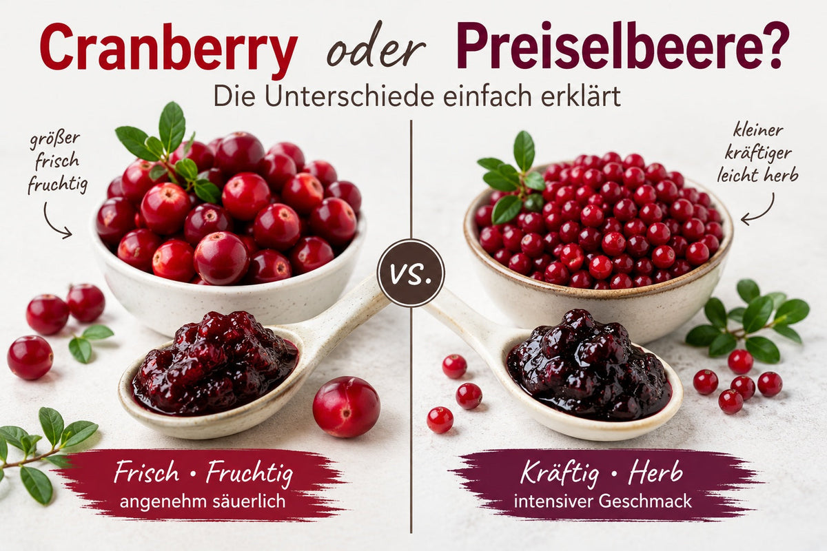 🍓 Beerenwissen: Cranberry oder Preiselbeere – was ist der Unterschied?