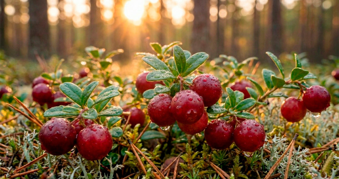 Frische, herb-fruchtige Cranberries in der Natur