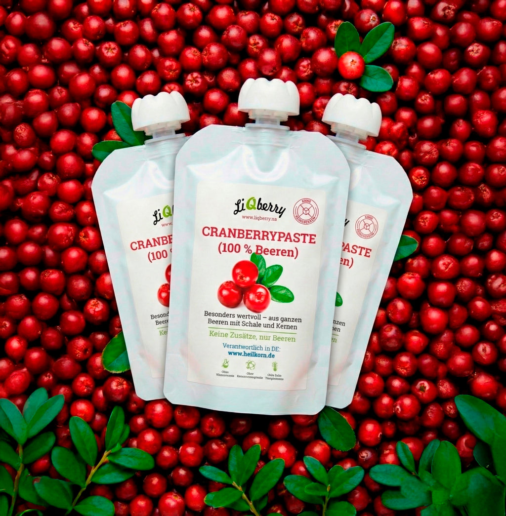 Cranberrypaste (100% Beeren) | LiQberry, 3 x 100g