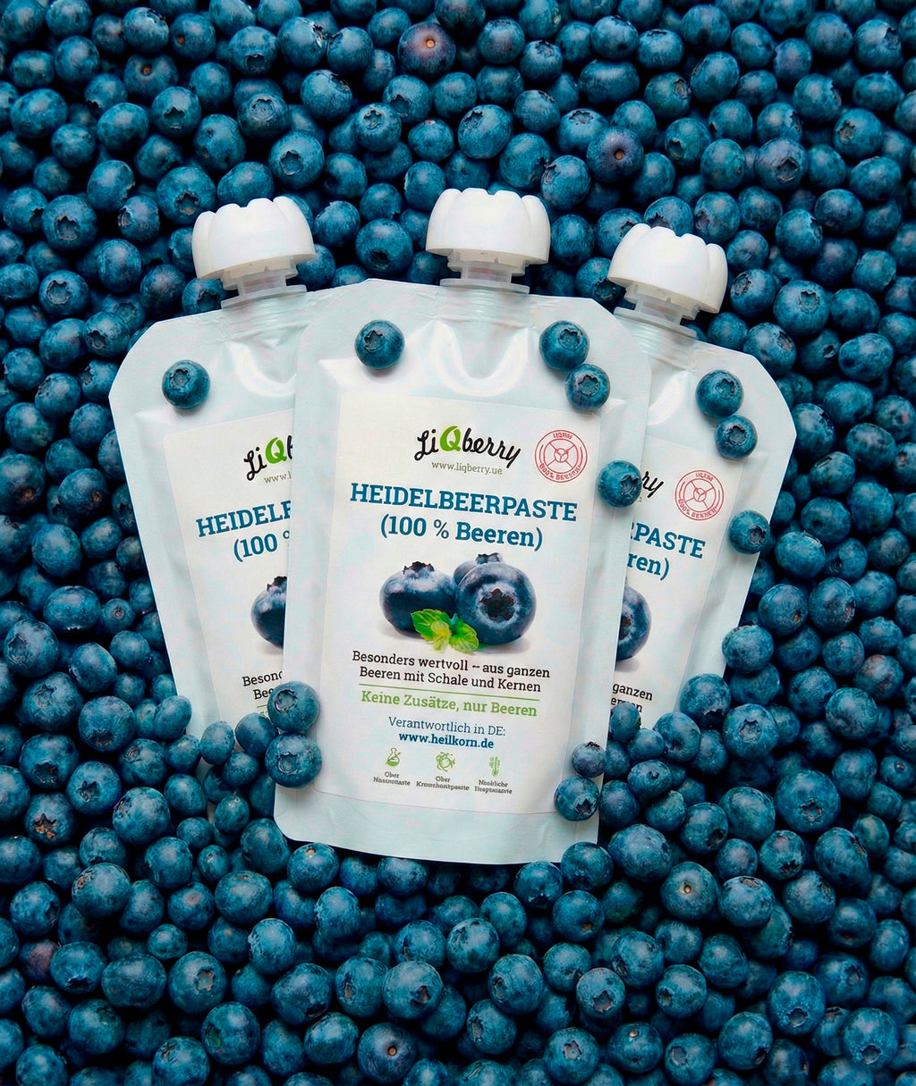Heidelbeerpaste (100% Beeren) | LiQberry, 3 x 100g