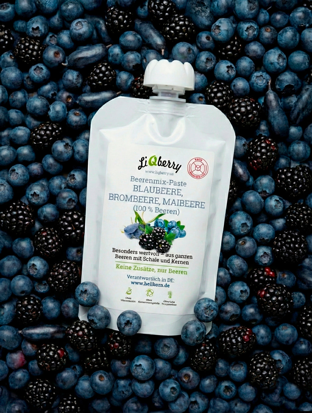 Beerenmix-Paste (Blaubeere, Brombeere, Maibeere) | LiQberry, 100g