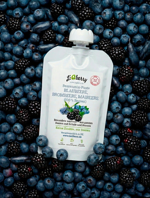 Beerenmix-Paste (Blaubeere, Brombeere, Maibeere) | LiQberry, 100g