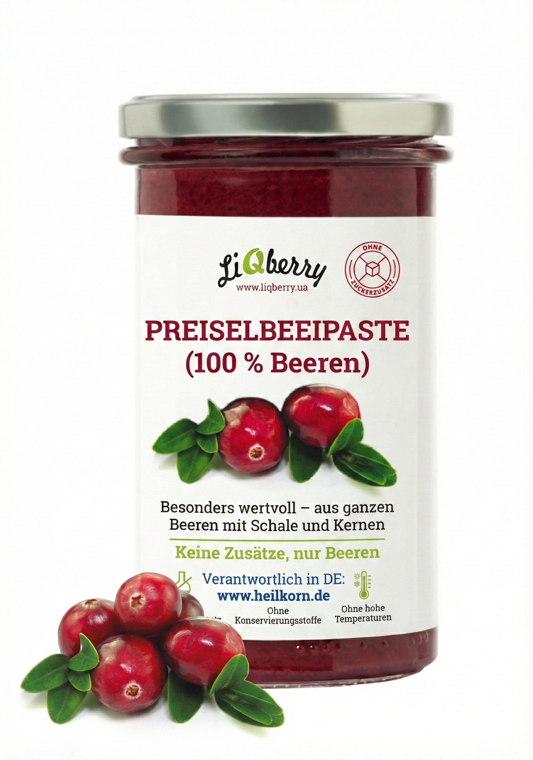 Preiselbeerpaste (100% Beeren) | LiQberry, 545g