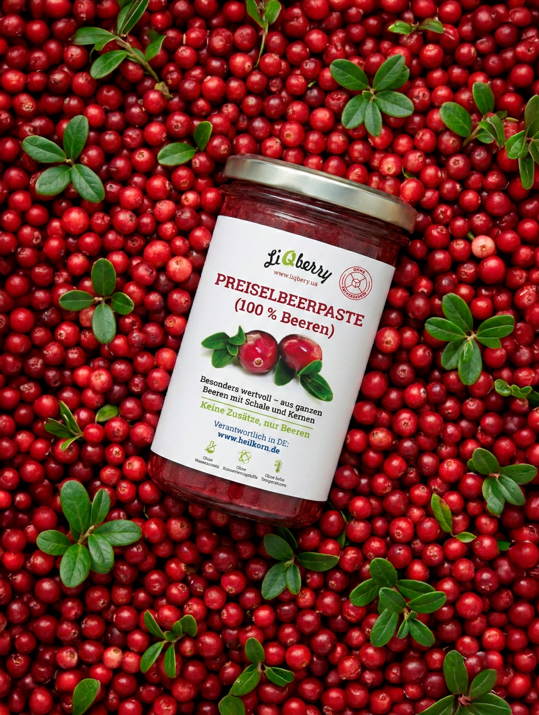Preiselbeerpaste (100% Beeren) | LiQberry, 545g