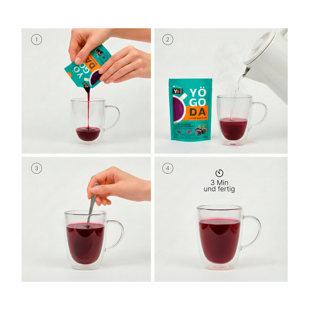 SCHWARZE JOHANNISBEERE – Beerentee-Konzentrat (Aufgusskonzentrat) OHNE ZUCKER 40 g | YÖGODA