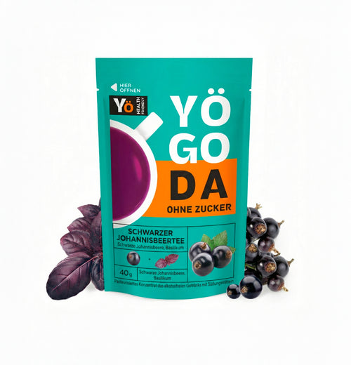 14er-Box "SCHWARZE JOHANNISBEERE" – Beerentee-Konzentrat (Aufgusskonzentrat) OHNE ZUCKER mit 14 × 40 g| YÖGODA