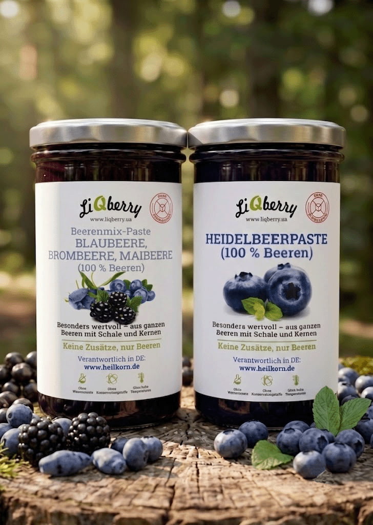 Set „Heidelbeere & Wildbeeren-Mix – Für den Fokus" | LiQberry, 2 x 545g