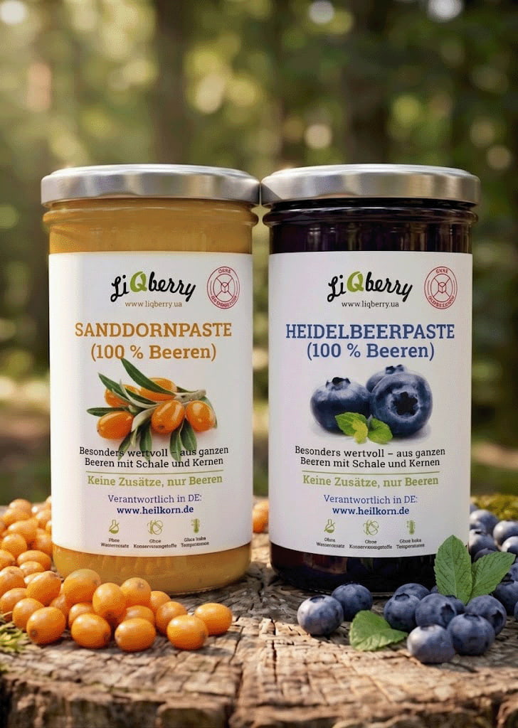 Set „Sanddorn & Heidelbeere – Für Schüler" | LiQberry, 2 x 545g