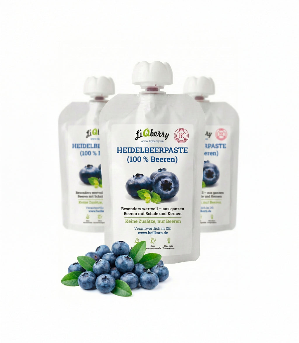 Heidelbeerpaste (100% Beeren) | LiQberry, 3 x 100g