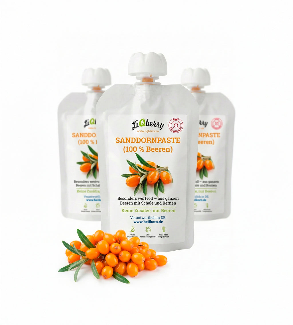 Sanddornpaste (100% Beeren) | LiQberry, 3 x 100g