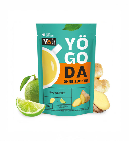 14er-Box "INGWER-LIMETTEN-MIX" – Beerentee-Konzentrat (Aufgusskonzentrat) OHNE ZUCKER mit 14 × 40 g | YÖGODA