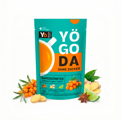 14er-Box "SANDDORN" – Beerentee-Konzentrat (Aufgusskonzentrat) OHNE ZUCKER mit 14 × 40 g | YÖGODA